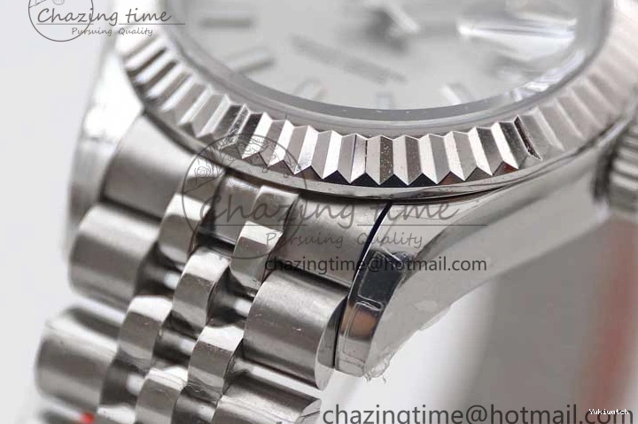Dial Steel DateJust 28 SS Silver 1:1 NH05 Bracelet 904L on TWF President Best Lady Edition 0207